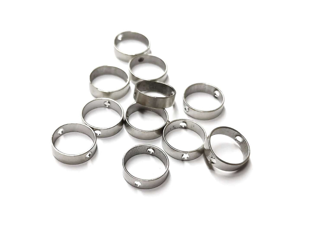 Brass Bead, Round Bead Frame, 9mm/11mm, 6 pcs | 雙孔銅圈, 9mm/11mm, 6個