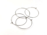 Stainless steel, round circle loop hoop earrings, 4 pairs | 不鏽鋼耳圈, 4對