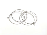 Stainless steel, round circle loop hoop earrings, 4 pairs | 不鏽鋼耳圈, 4對