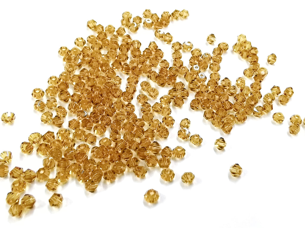 Bicone Glass Bead, 3mm, Golden Rod, 144 pcs | 雙尖水晶玻璃, 3mm, 中黃, 144粒