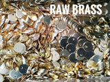 Brass Charm, 5mm brass sequin, mini charm, 100 pcs | 圓銅片, 5mm, 邊孔, 100個
