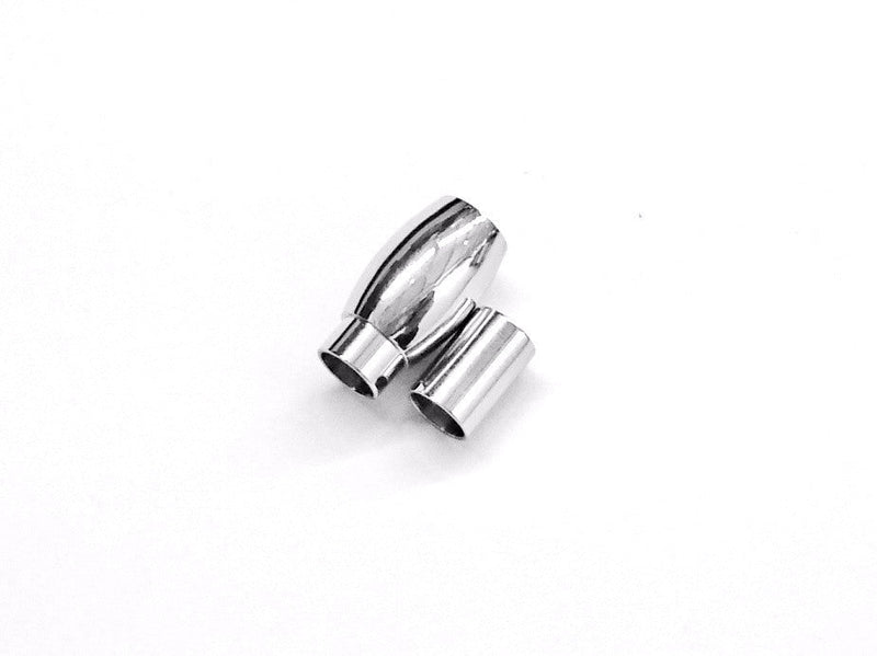 Stainless Steel Magnetic Clasp, 9x20mm Barrel, 5mm Hole, Price Per Piece - amakeit bead 天富
