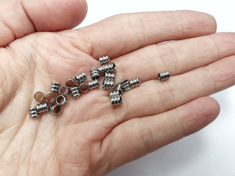 不鏽鋼珠, 4x4mm, 管珠, 20粒
