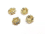 Brass Cap, Cubic Zirconia, 8mm, 2 pcs |  銅珠蓋, 鋯石, 8mm, 2個