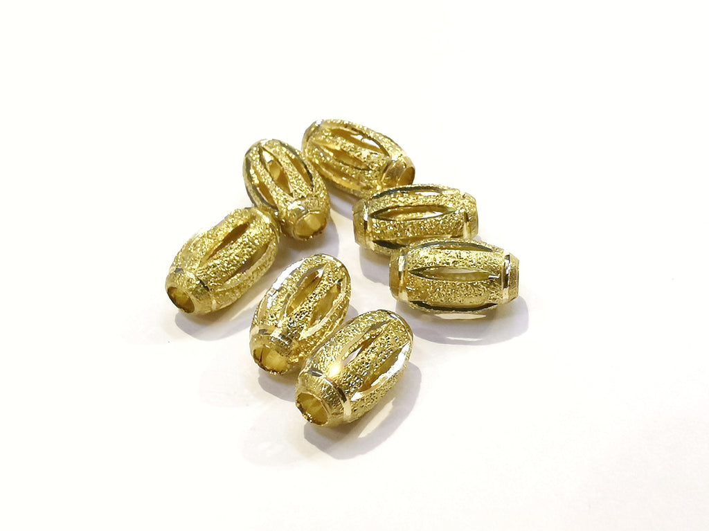 Bead, Brass, 7x12mm Sanded Oval | 7x12mm 銅珠 噴沙, 橢圓形