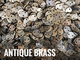 Brass sequins, Stardust, 6mm, 2 holes, 50 pcs | 圓銅片, 噴沙面, 6mm, 雙孔, 50個
