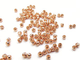 Brass beads, 3mm, faceted cut round, 48 pcs | 銅珠, 3mm實心切面銅珠, 48個