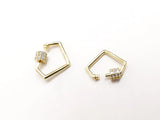 Clasp, screw lock, brass, Cubic Zirconia  | 銅扣, 螺絲扣, 方晶鋯石