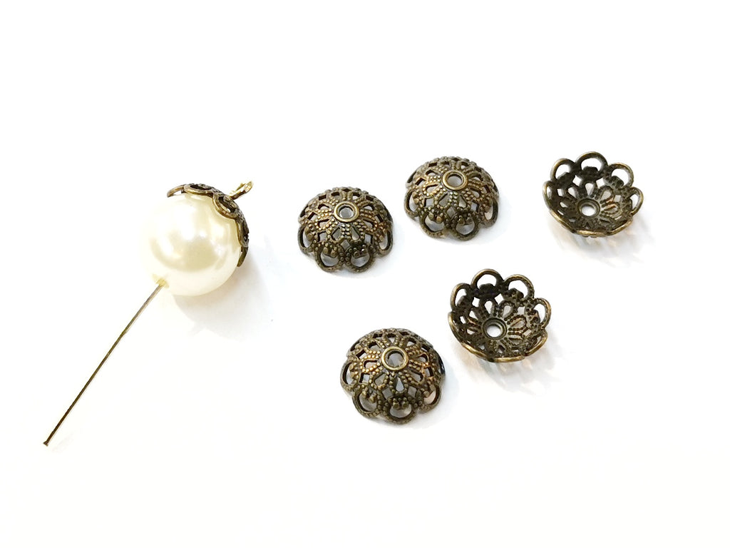 Bead Cap, Brass, 10mm, 24 Pieces | 銅珠蓋, 10mm 24個