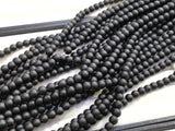 Bead, Glass pearl, matte black | 玻璃珠, 啞黑色