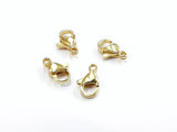 Lobster Clasp, Stainless Steel, gold color, 4 pcs |  龍蝦扣, 不鏽鋼製, 金色, 4個