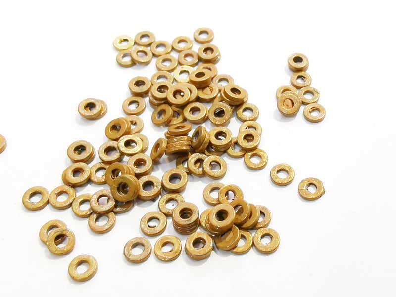 銅珠, 圓片隔珠, 0.8x4mm, 100個