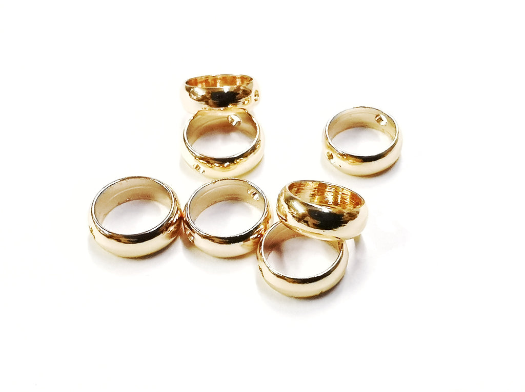 Brass Bead, Round Bead Frame, 6mm, 8pcs | 雙孔銅圈, 6mm, 8個