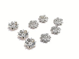 Brass Cap, Cubic Zirconia, 8mm, 2 pcs |  銅珠蓋, 鋯石, 8mm, 2個