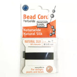 Cord, Griffin, 0.45/0.6/0.7mm Natural Silk, 2 Meters, Black | 德國Griffin珍珠線, 0.45/0.6/0.7mm, 2米, 附針, 黑色