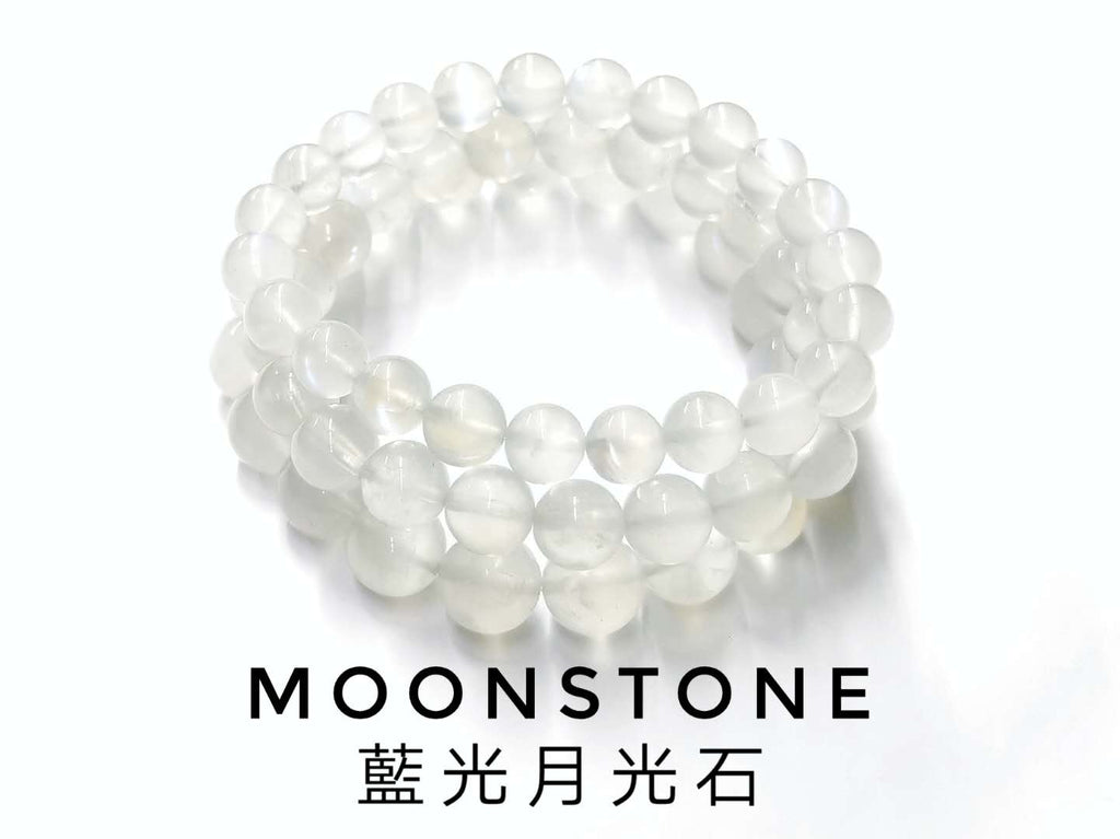 Moonstone, Bracelet, Single-Loop Elastic | 月光石, 藍光, 單圈手鏈