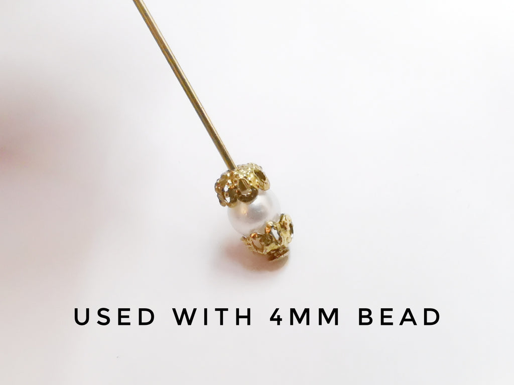 Bead Cap, Brass, 4mm, 100 Pieces | 銅珠蓋, 4mm, 原銅色, 100個