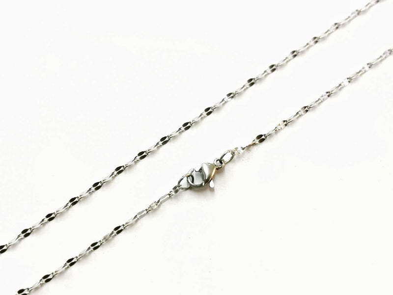 不鏽鋼項鏈, 1.8x3.7mm, O型壓扁鏈
