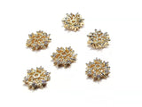 Brass Cap, Cubic Zirconia, 8mm, 2 pcs |  銅珠蓋, 鋯石, 8mm, 2個