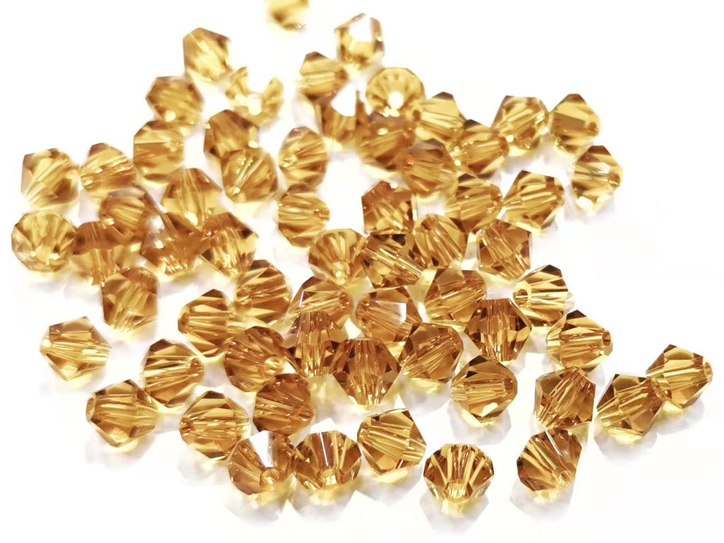 Bicone Glass Bead, 6mm, Goldenrod, 72 pcs | 雙尖水晶玻璃, 6mm, 中黃, 72粒