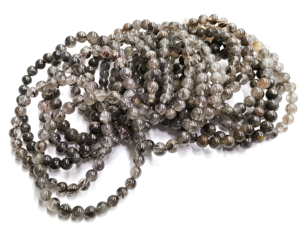 Rutilated Quartz, Bracelet, Single-Loop Elastic | 黑銅髮晶, 單圈手鏈