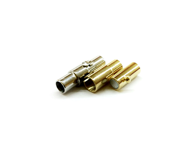 Stainless Steel Magnetic Clasp, 5x15mm Tube, 3mm Hole, Price Per Piece - amakeit bead 天富
