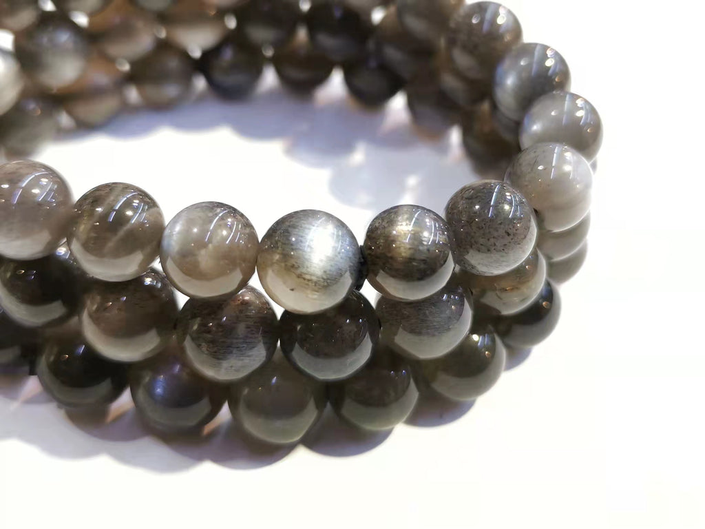 Black Sunstone, Hematite Inclusions, Bracelet, Single-Loop Elastic | 骨幹黑太陽, 單圈手鏈