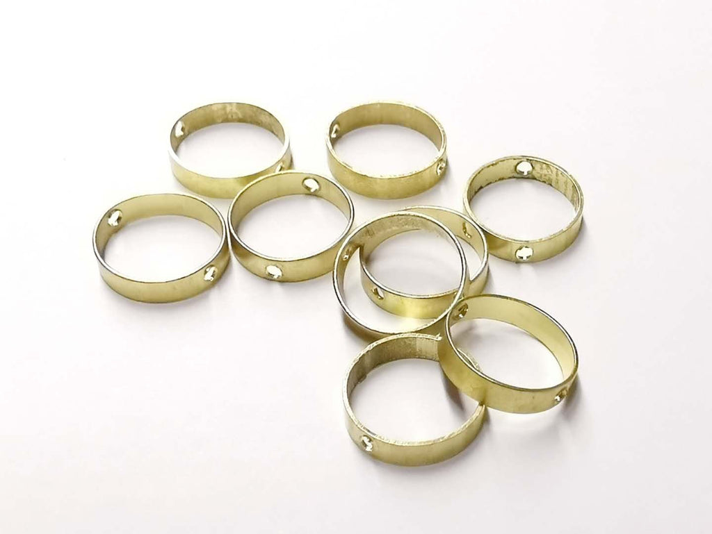 Brass Bead, Round Bead Frame, 9mm/11mm, 6 pcs | 雙孔銅圈, 9mm/11mm, 6個