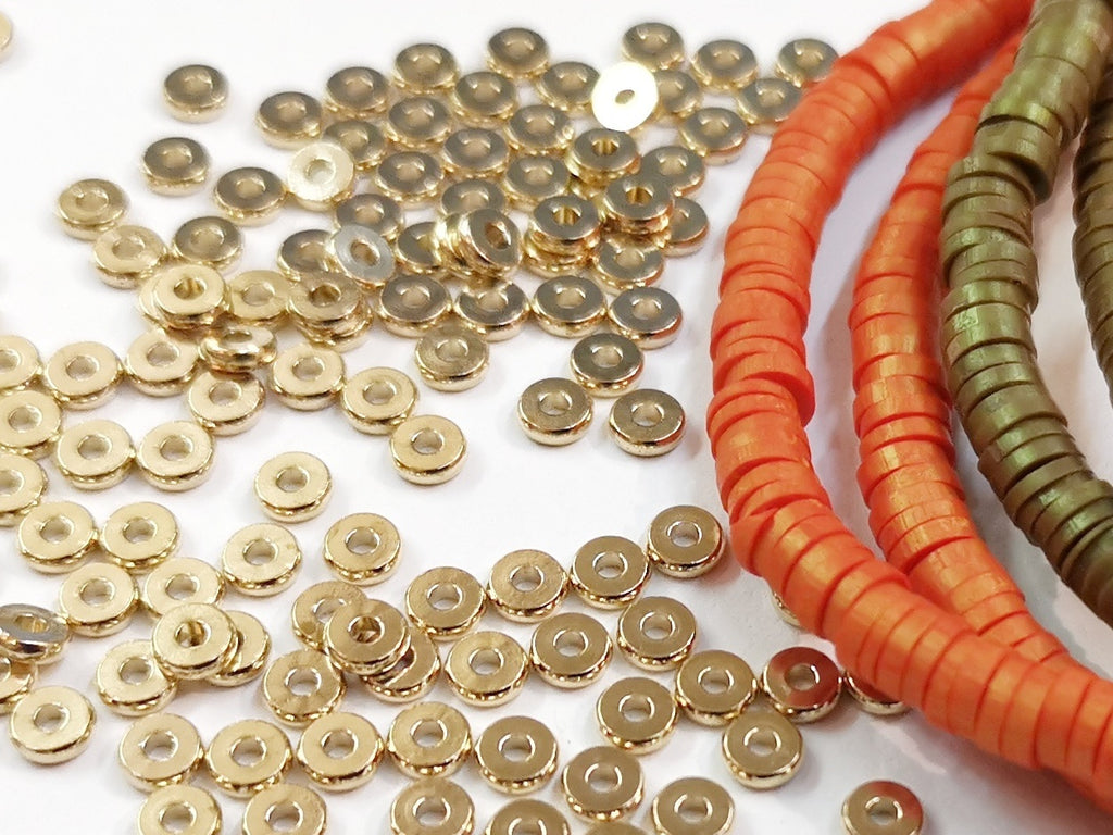 Bead, Brass, disk, spacer | 銅珠, 圓片隔珠