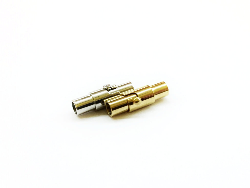 Stainless Steel Magnetic Clasp, 5x15mm Tube, 3mm Hole, Price Per Piece - amakeit bead 天富