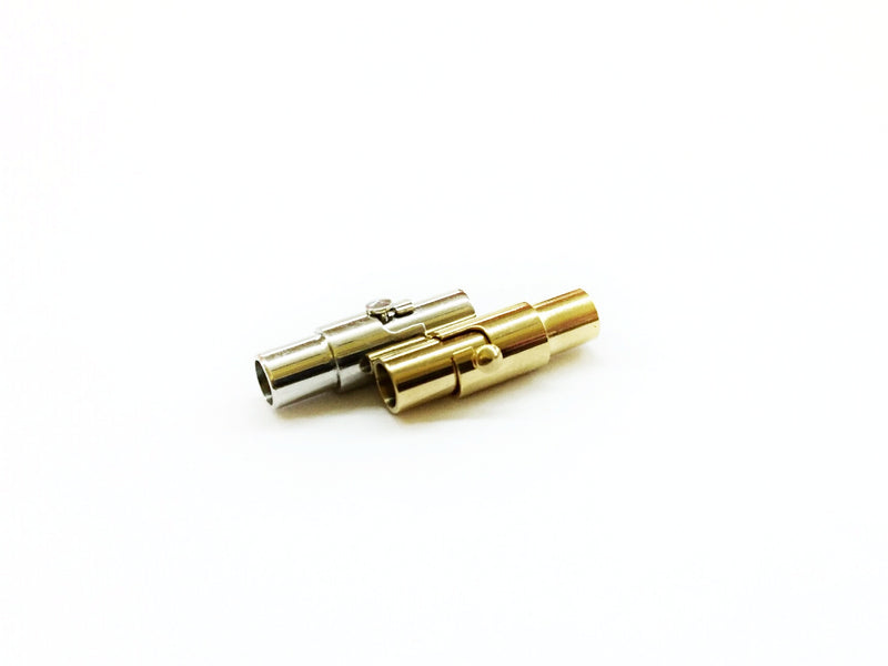 Stainless Steel Magnetic Clasp, 5x15mm Tube, 3mm Hole, Price Per Piece - amakeit bead 天富