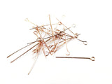 Eye Pins, 30mm Rose Gold color, Brass, 24 pcs | 9字針, 30mm, 銅, 玫瑰金色, 24個