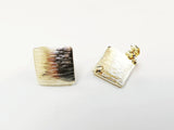 Brass Earring, kit, with ring, 18mm, 1 Pair | 方形銅耳針, 帶圈, 1對