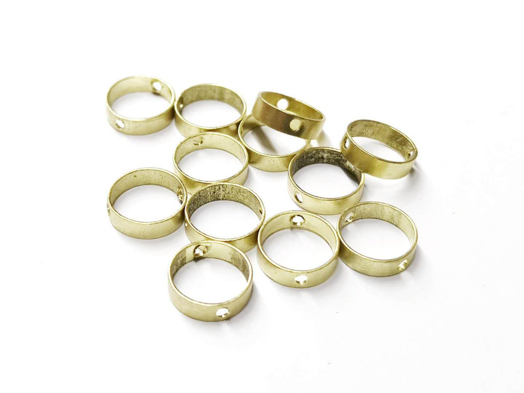 Brass Bead, Round Bead Frame, 9mm/11mm, 6 pcs | 雙孔銅圈, 9mm/11mm, 6個