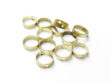 Brass Bead, Round Bead Frame, 9mm/11mm, 6 pcs | 雙孔銅圈, 9mm/11mm, 6個