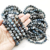 Aquamarine, Biotite Inclusions, Bracelet, Single-Loop Elastic | 海藍寶, 黑雲母共生, 單圈手鏈