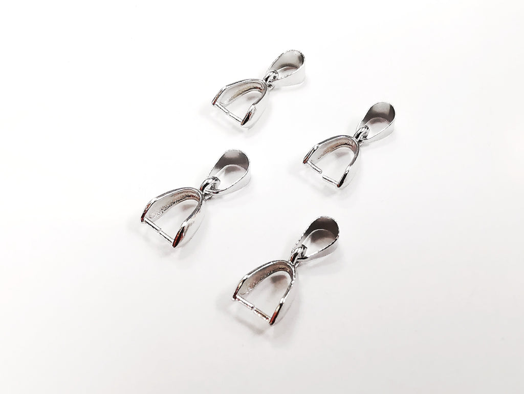 Pinch Bail, Brass, 7x18mm, 4 Pieces | 銅瓜子扣, 7x18mm, 4個