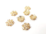 Brass Cap, Cubic Zirconia, 10mm, 2 pcs |  銅珠蓋, 鋯石, 10mm, 2個