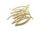 Curved Bugle, Brass, Mutli-cut, 1.5x30mm | 銅彎管, 1.5x30mm批花款