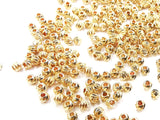 Brass beads, 3mm, faceted cut round, 48 pcs | 銅珠, 3mm實心切面銅珠, 48個