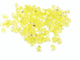 Bicone Glass Bead, 4mm, yellow AB, 144 Pcs | 雙尖水晶玻璃, 4mm, 橘黃AB, 144粒