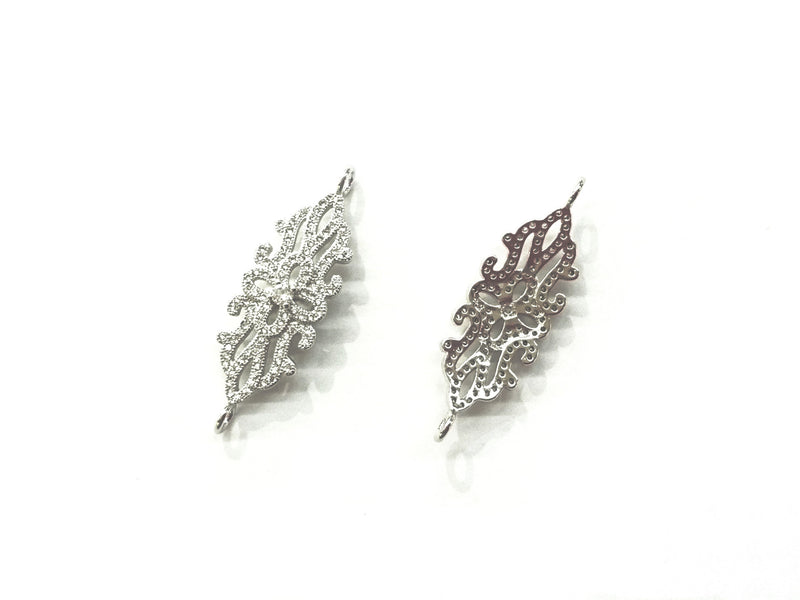 Cubic Zirconia Link, 14x43mm celtic pattern, Price Per Piece - amakeit bead 天富