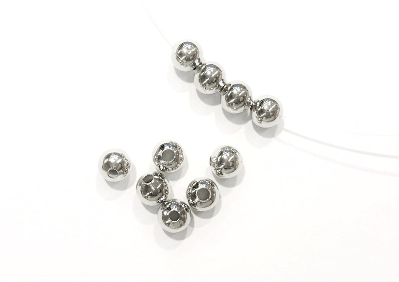 Brass Bead, 5mm Round, 24 Pieces Per Pack - amakeit bead 天富