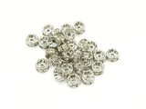 Spacer, Rondelle, 8mm Nickel, Clear Rhinestone, 10 Pieces | 閃石隔珠, 8mm叻色, 透明水鑽, 10個