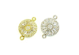 Cubic Zirconia Link, 15mm Round, Price Per Piece - amakeit bead 天富
