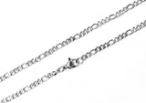 Stainless Steel Curb Chain Necklace with Lobster Clasp, Big&Small Loop, Price Per Piece - amakeit bead 天富