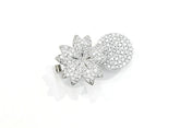 Rhinestone Magnetic Clasp, 17x27mm, Flower Petal, Pearl Clasp, Price Per Piece - amakeit bead 天富