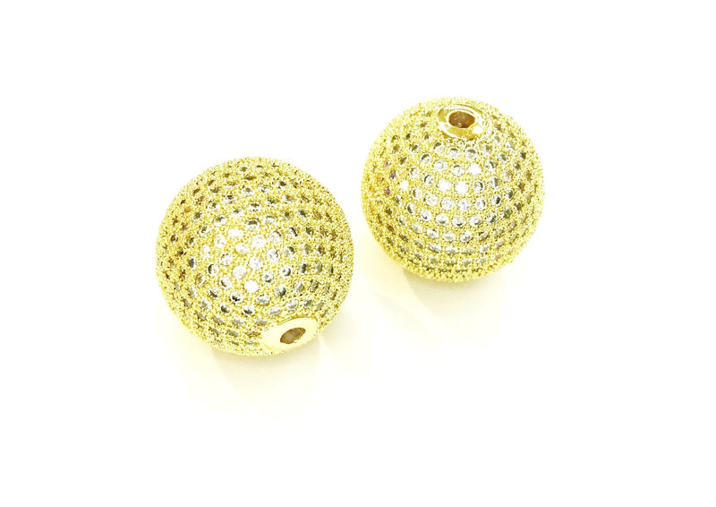 Cubic Zirconia Bead, 20mm Ball, Clear Cubic Zirconia, Price Per Piece - amakeit bead 天富