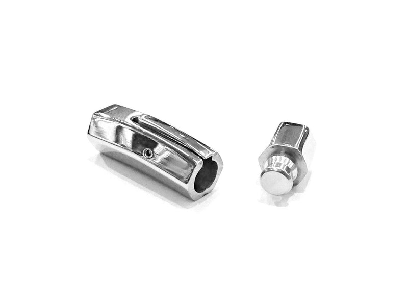 Bayonet Clasp, Stainless Steel, 9x31mm, Hexagon Tube, 5mm Hole, Price Per Piece - amakeit bead 天富