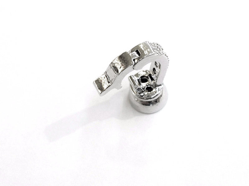 Snap Clasp, 16x37mm, Celtic Pattern, Clear Cubic Zirconia, Price Per Piece - amakeit bead 天富